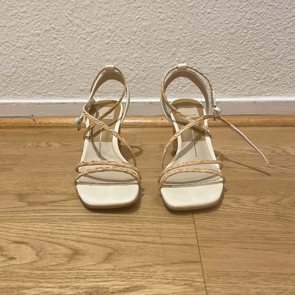 Dolce Vita Cream and Tan Strappy Sandals